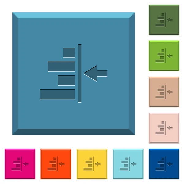 Verhogen Van Juiste Inspringing Van Inhoud Gegraveerde Pictogrammen Geslepen Vierkante — Stockvector