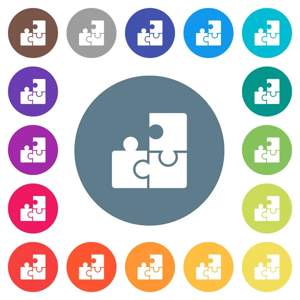 Yuvarlak bulmaca düz beyaz simgeler üzerinde renkli arka planlar. 17 arka plan renk değişimleri dahil.