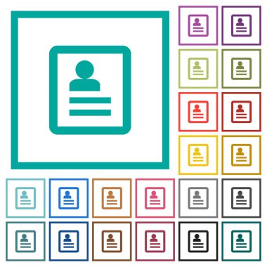 Beyaz arkaplanda çeyrek çerçeveli düz renk simgeleri ile irtibat kurar