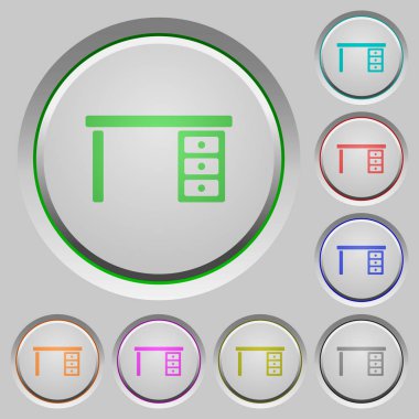 Çekmece Resepsiyon renk simgeleri batırıldı tuşlar