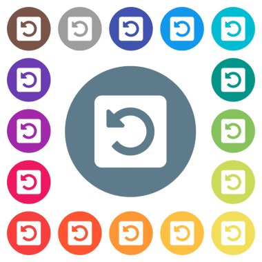 Yuvarlak renkli arka planlar üzerinde sol düz beyaz simgeler çevirin. 17 arka plan renk değişimleri dahil.