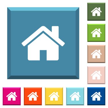 Modaya uygun çeşitli renklerde ucu keskin kare düğmeleri ev beyaz simgeleri