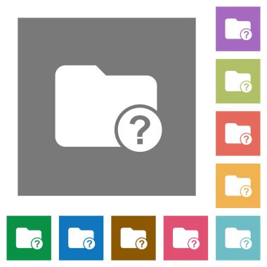 Bilinmeyen bir dizin düz simgeler basit üzerinde kare arka planlar renk