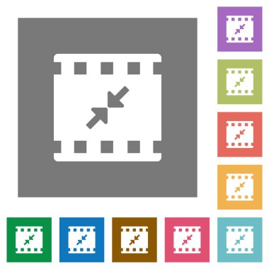 Filmi yeniden boyutlandırma basit renkli kare arka planlar küçük düz simgeler