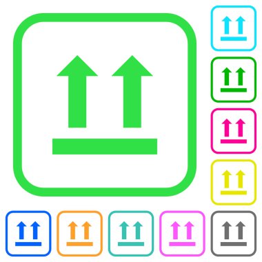 Beyaz arka plan üzerinde eğri sınırları işareti canlı renkli düz simgeleri yan