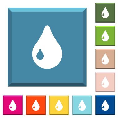 Beyaz simgeleri çeşitli moda renklerde ucu keskin kare düğmeleri bırakın