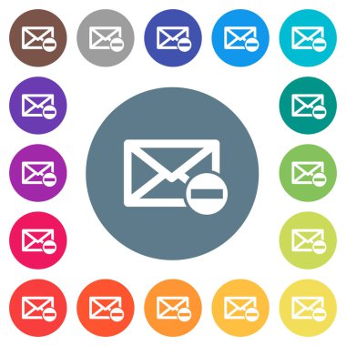 Yuvarlak renkli arka planlar üzerinde posta düz beyaz simgeleri kaldırma. 17 arka plan renk değişimleri dahil.