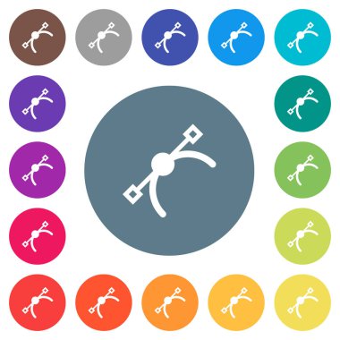 Vektör simge düz beyaz simgeleri yuvarlak renkli arka planlar. 17 arka plan renk değişimleri dahil.