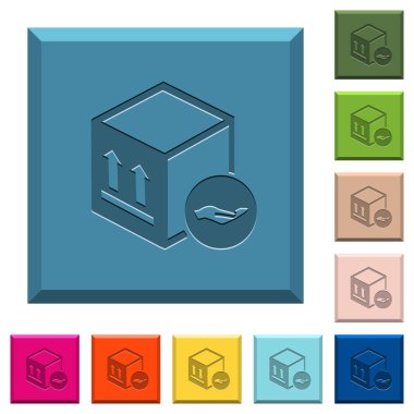 Paket sigorta oyulmuş simgeleri çeşitli moda renklerde ucu keskin kare düğmeleri