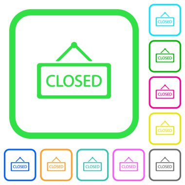 Beyaz arka plan üzerinde eğri sınırları işareti canlı renkli düz simgeler kapalı