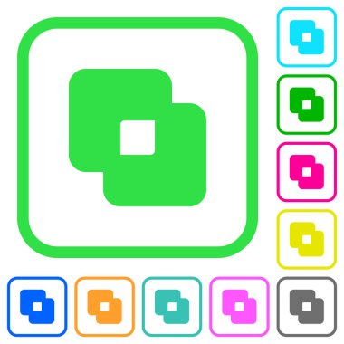 Beyaz arka plan üzerinde eğri sınırları şekiller canlı renkli düz simgeler dışlamak