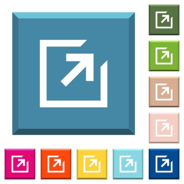 İç ok beyaz simgeleri çeşitli moda renklerde ucu keskin kare düğmeleri ile ihracat