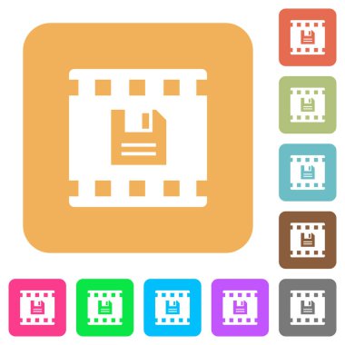 Yuvarlatılmış kare canlı renkli arka planlar üzerinde film düz kutsal kişilerin resmi kurtarmak.