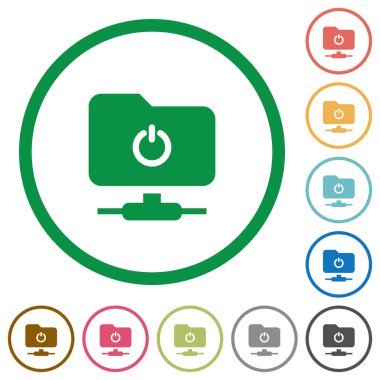 Ftp düz renk simgeleri üzerinden oturum kapatma yuvarlak beyaz arka plan üzerinde anahatları