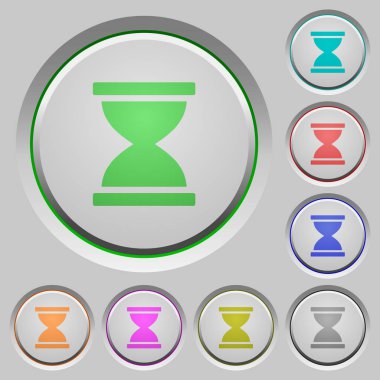 Kum saati renk simgeleri batırıldı tuşlar üzerinde