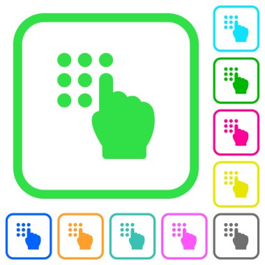 Güvenlik kodu canlı renkli düz simgeler tipik beyaz arka plan üzerinde eğri sınırları içinde