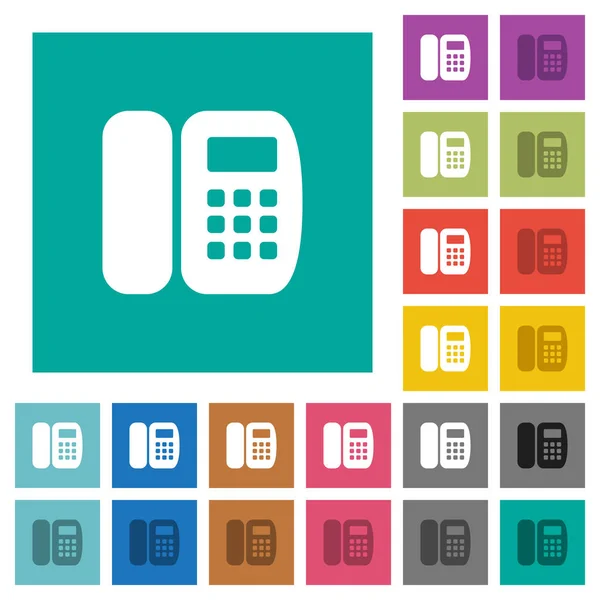 Biuro Telefon Multi Kolorowy Płaski Ikony Zwykły Kwadratowych Tła Zawiera — Wektor stockowy