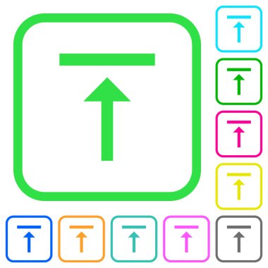 Dikey hizalama beyaz arka plan üzerinde eğri sınırları içinde en iyi canlı renkli düz simgeler