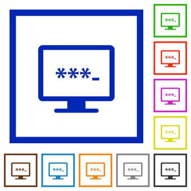 Beyaz arka plan üzerinde uygulama düz renk simgeleri kare kare girerken