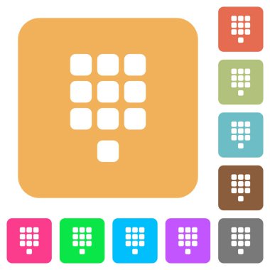 Yuvarlatılmış kare canlı renkli arka planlar yastık düz simgeler çevirin.