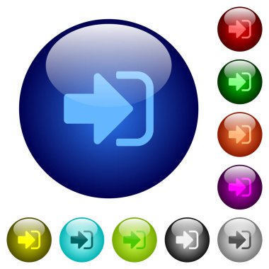Yuvarlak renkli cam düğmeleri Icons imzalamak