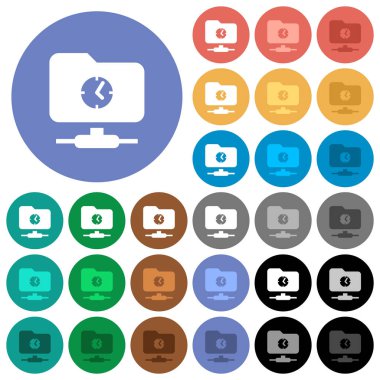 Hızlı Ftp çok yuvarlak arka planlar üzerinde düz simgeler renkte. Beyaz, açık ve koyu kutsal kişilerin resmi varyasyon vurgulu ve etkin durumu efektleri ve bonus tonları siyah backgounds tarih dahil.