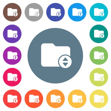 Yuvarlak renkli arka planlar Dizin düz beyaz simgeleri değiştirmek. 17 arka plan renk değişimleri dahil.