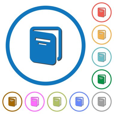 Yuvarlak albüm düz renk vektör simgeler gölgelerde ile özetliyor beyaz arka plan üzerinde