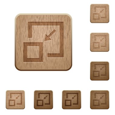 Yuvarlatılmış kare oyma ahşap düğme stilleri penceresinde küçültmek