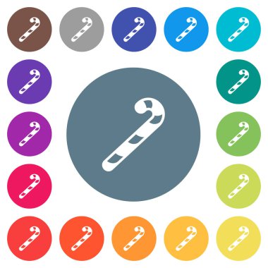 Şeker düz beyaz simgeler yuvarlak renkli arka planlar üzerinde köpekler. 17 arka plan renk değişimleri dahil.