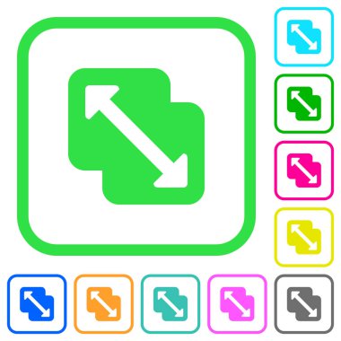 Beyaz arka plan üzerinde eğri sınırları şekiller canlı renkli düz simgeler birleştirme