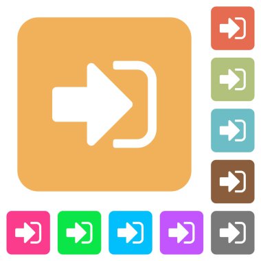 Yuvarlatılmış kare canlı renkli arka planlar üzerinde düz Icons imzalamak.