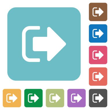 Kare arka planlar renk beyaz düz simgeleri çıkış yuvarlak