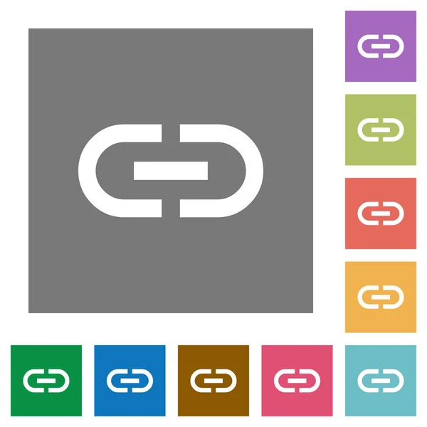 Insérer Lien Icônes Plates Sur Des Fonds Carrés Couleur Simple — Image vectorielle