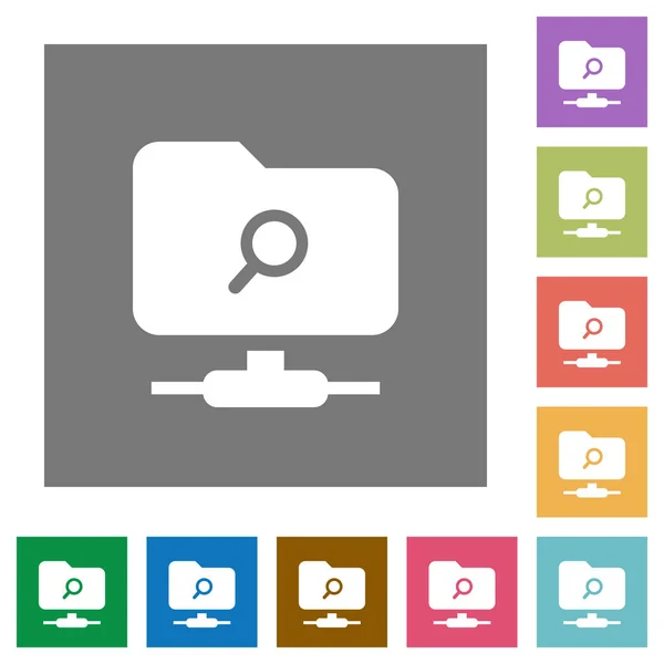 Ftp Trouver Des Icônes Plates Sur Des Fonds Carrés Couleur — Image vectorielle