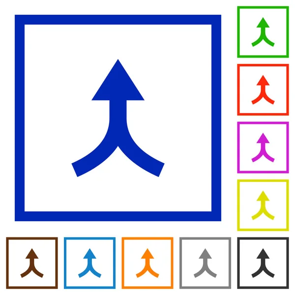 Fusionner Les Flèches Vers Haut Des Icônes Couleur Plates Dans — Image vectorielle