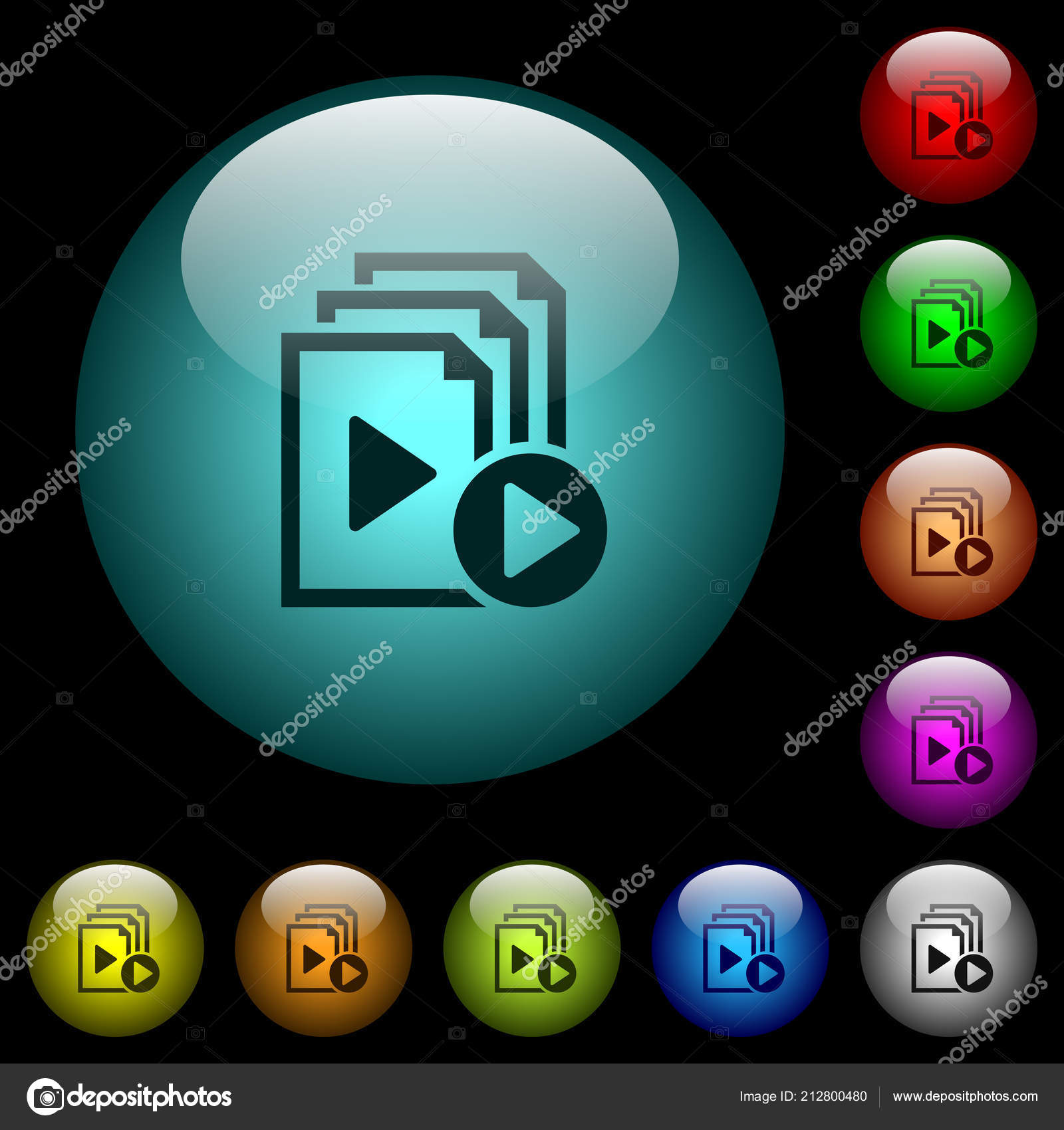 Inicio Lista Reproducción Los Iconos Botones Vidrio Esférico