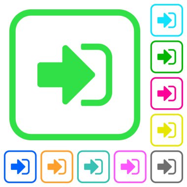 Beyaz arka plan üzerinde eğri sınırları canlı renkli düz Icons imzalamak