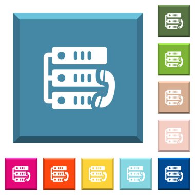 VoIP modaya uygun çeşitli renklerde ucu keskin kare düğmeleri beyaz simgeler ara