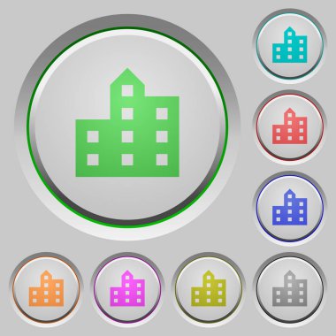 Şehir silueti renk simgeleri batırıldı tuşlar