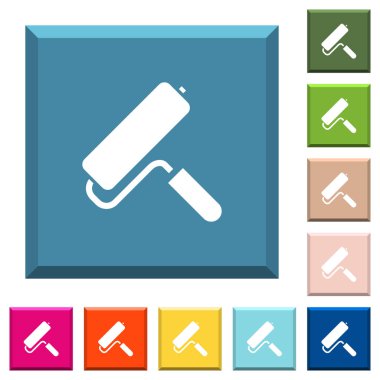 Silindir beyaz simgeler ucu keskin kare düğmeleri çeşitli moda renklerde boya