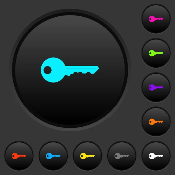 Tecla Seguridad Botones Oscuros Con Iconos Color Vivos Sobre Fondo — Vector de stock