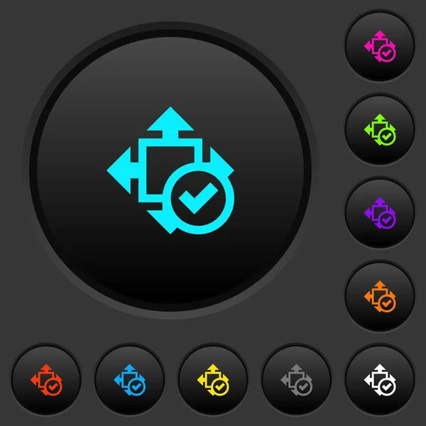 Aceptar Botones Tamaño Oscuro Con Iconos Color Vivos Sobre Fondo — Vector de stock
