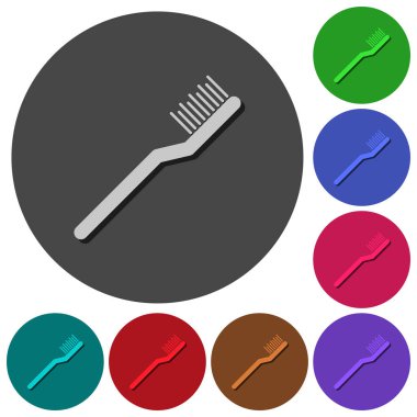 Yuvarlak diş fırçası simgeler renk gölgeli arka planlar için malzeme tasarım