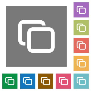 Basit renkli kare arka planlar üzerinde sekmeler düz simgeler