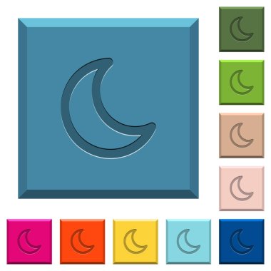 Ay şekli simgeler ucu keskin kare düğmeleri çeşitli moda renklerde işlemeli