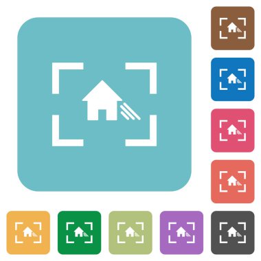 Kamera beyaz dengesi gölge modu beyaz düz simgeler renk üzerinde yuvarlak kare arka planlar