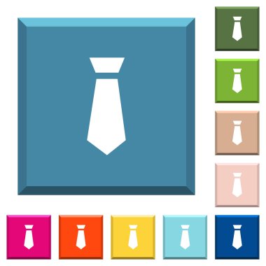 Modaya uygun çeşitli renklerde ucu keskin kare düğmeleri beyaz simgeler bağla