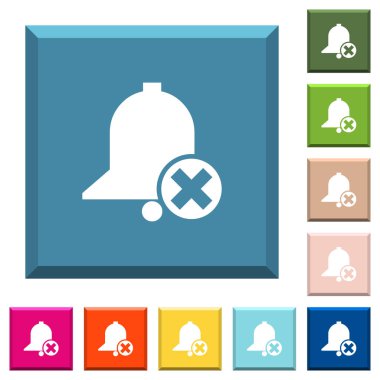 Uyarı mektubu beyaz simgeleri çeşitli moda renklerde ucu keskin kare düğmeleri iptal