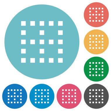 Yuvarlak renkli arka planlar üzerinde kenarlıklar düz beyaz simge yok